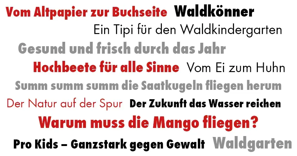 Waldenburger Zukunftshelden Projektübersicht Übersicht der Projekte der Waldenburger Zukunftshelden